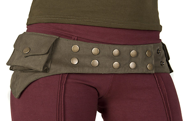Cotton Gabardine Pocket Belt — Beige