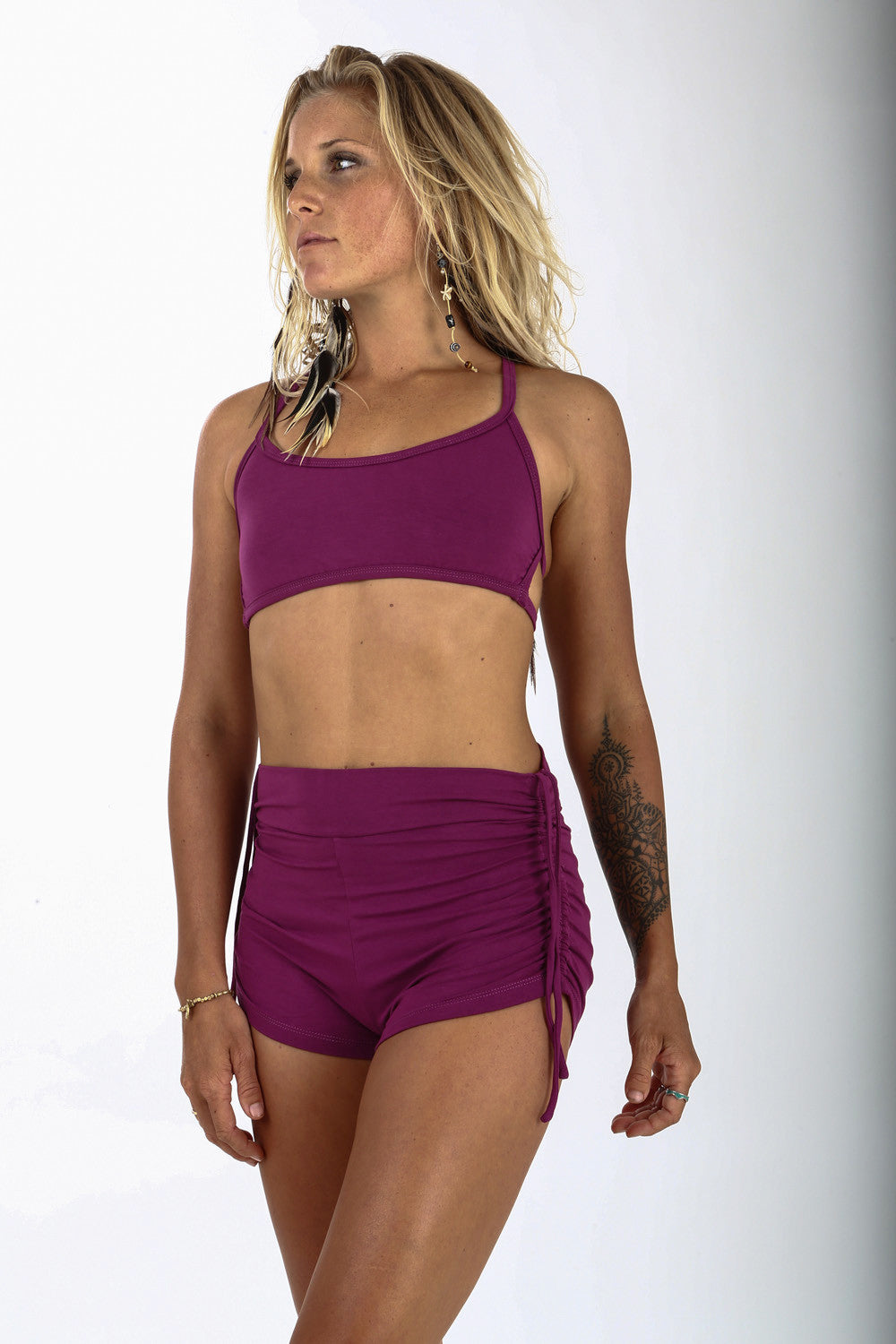 High-Waisted Booty Shorts - Solid Colors – Om Gaia Tree