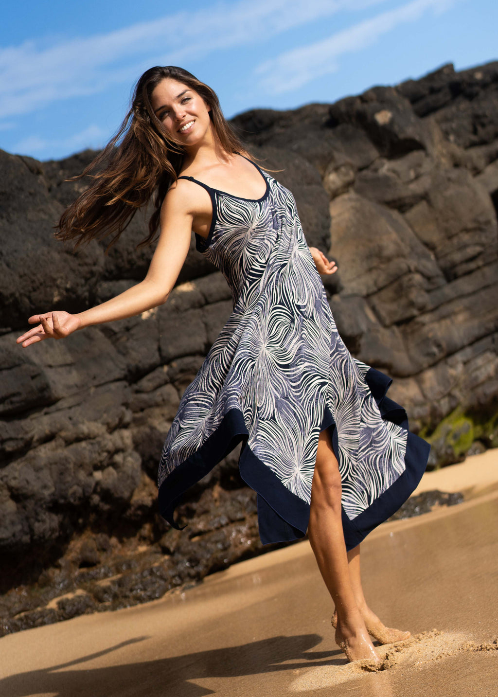 Sand & Navy Swirl